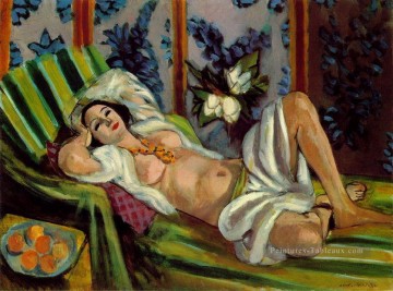 Odalisque avec Magnolias nue 1923 fauvisme abstrait Henri Matisse Peinture à l'huile